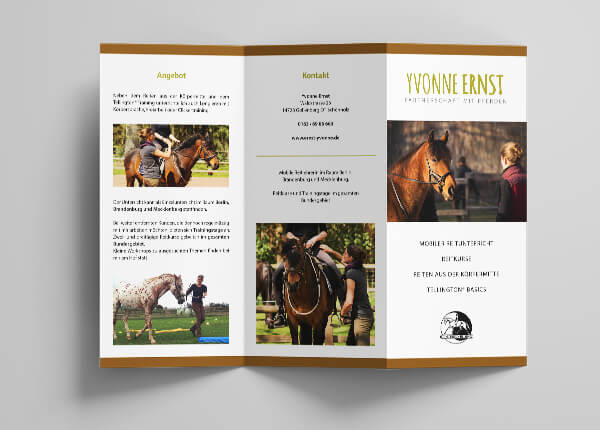 Flyer „Yvonne Ernst- Partnerschaft mit Pferden“